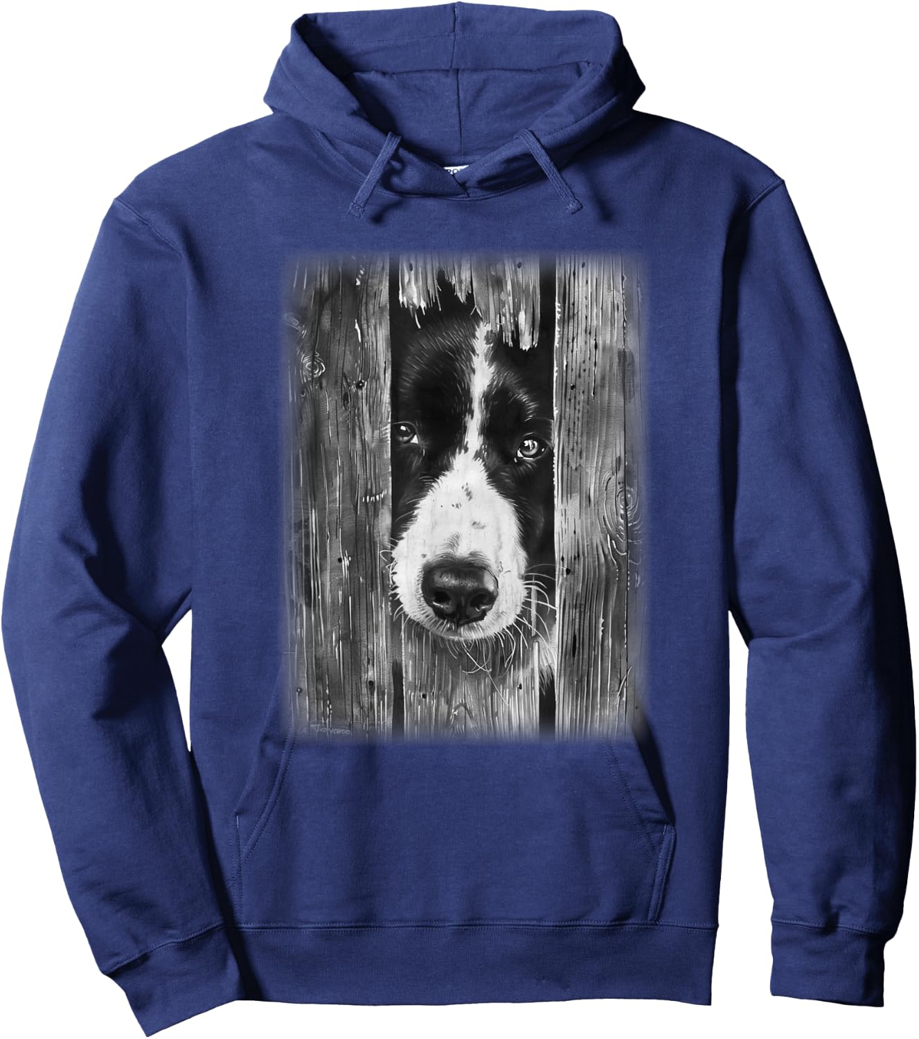 Black and White Border Collie t featuring a Border Collie Hoodie - Hoodie | Navy