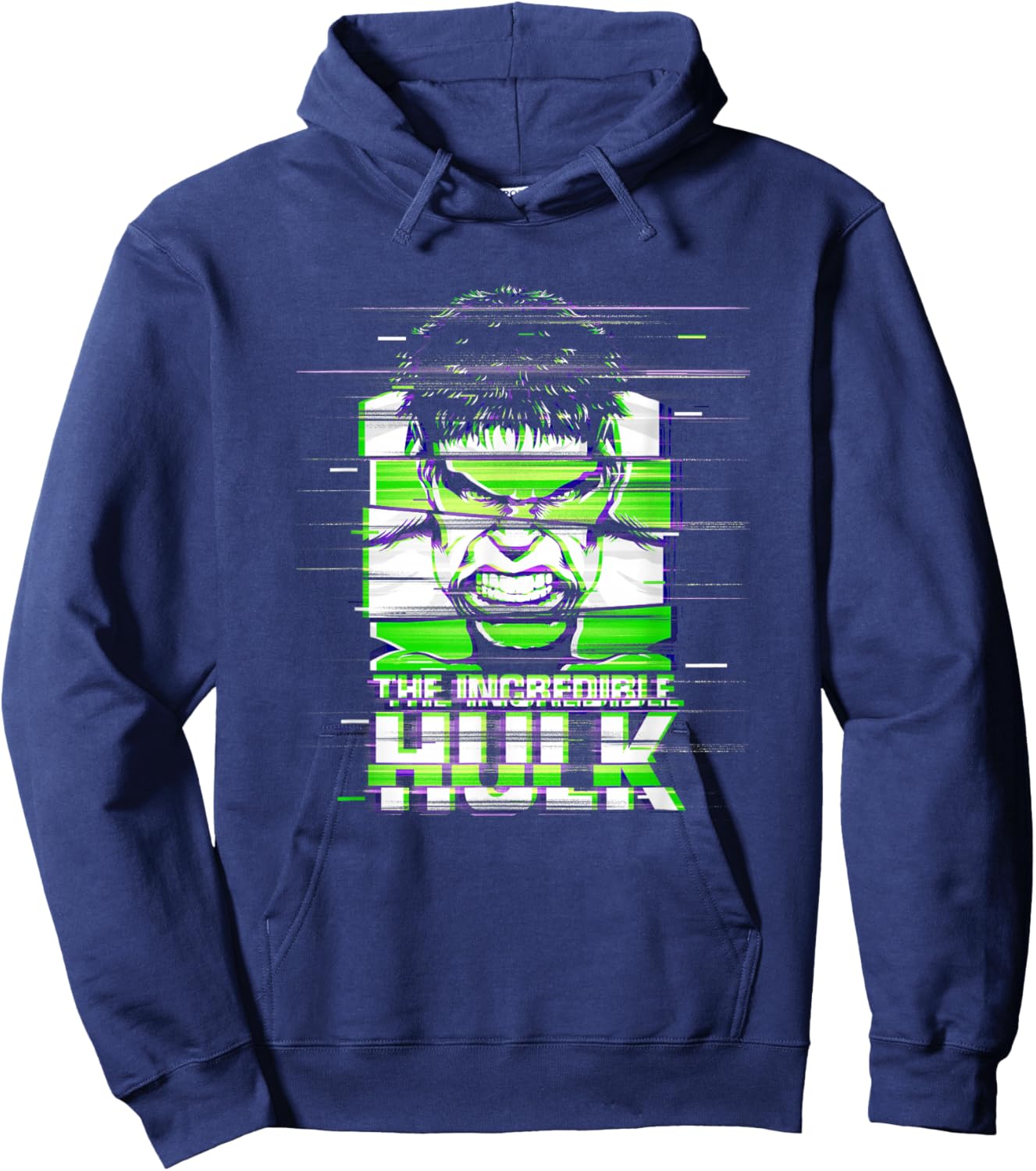 Marvel The Incredible Hulk Shattered Static Hoodie - Hoodie | Navy