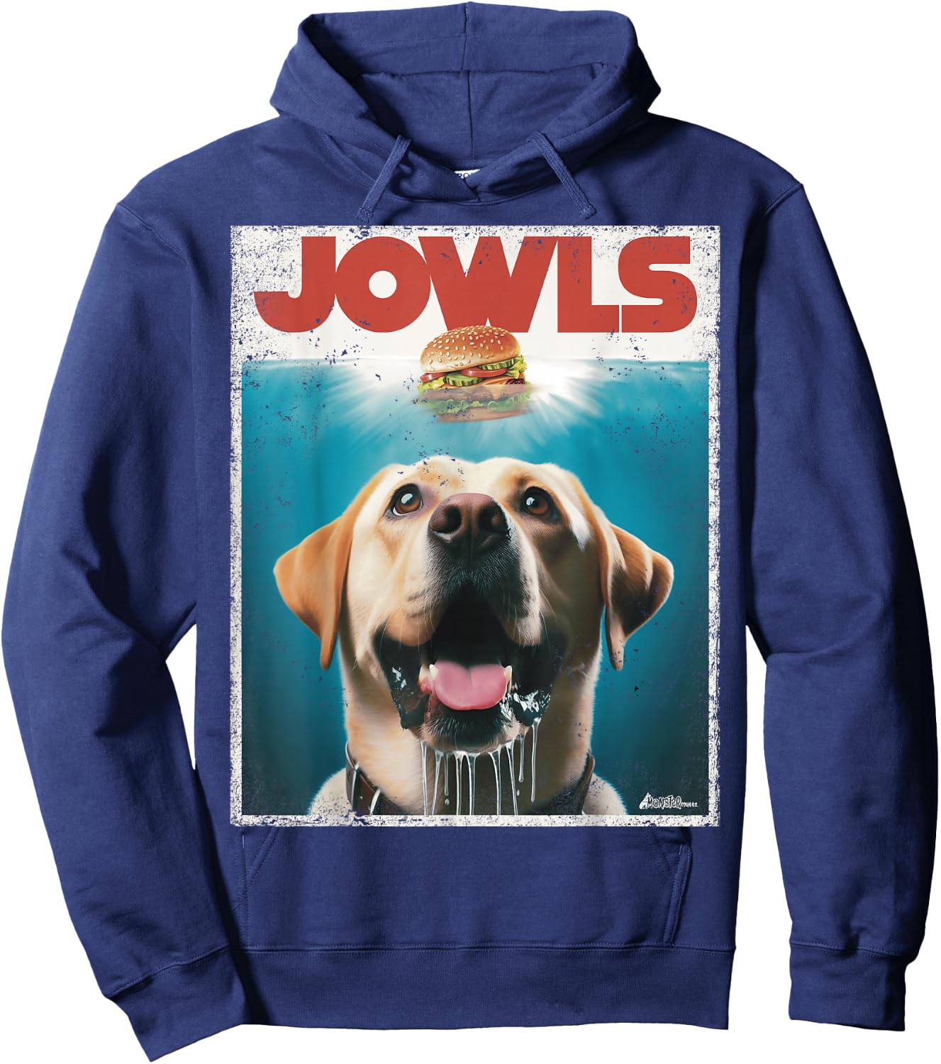 Funny Yellow Lab Jowls Top, Labrador Retriever Dog Mom, Dad Hoodie - Hoodie | Navy