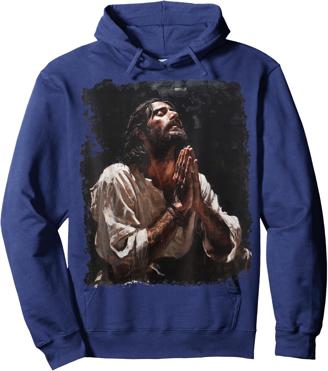 Praying Jesus Christ Christian Graphic Hoodie - Hoodie | Navy
