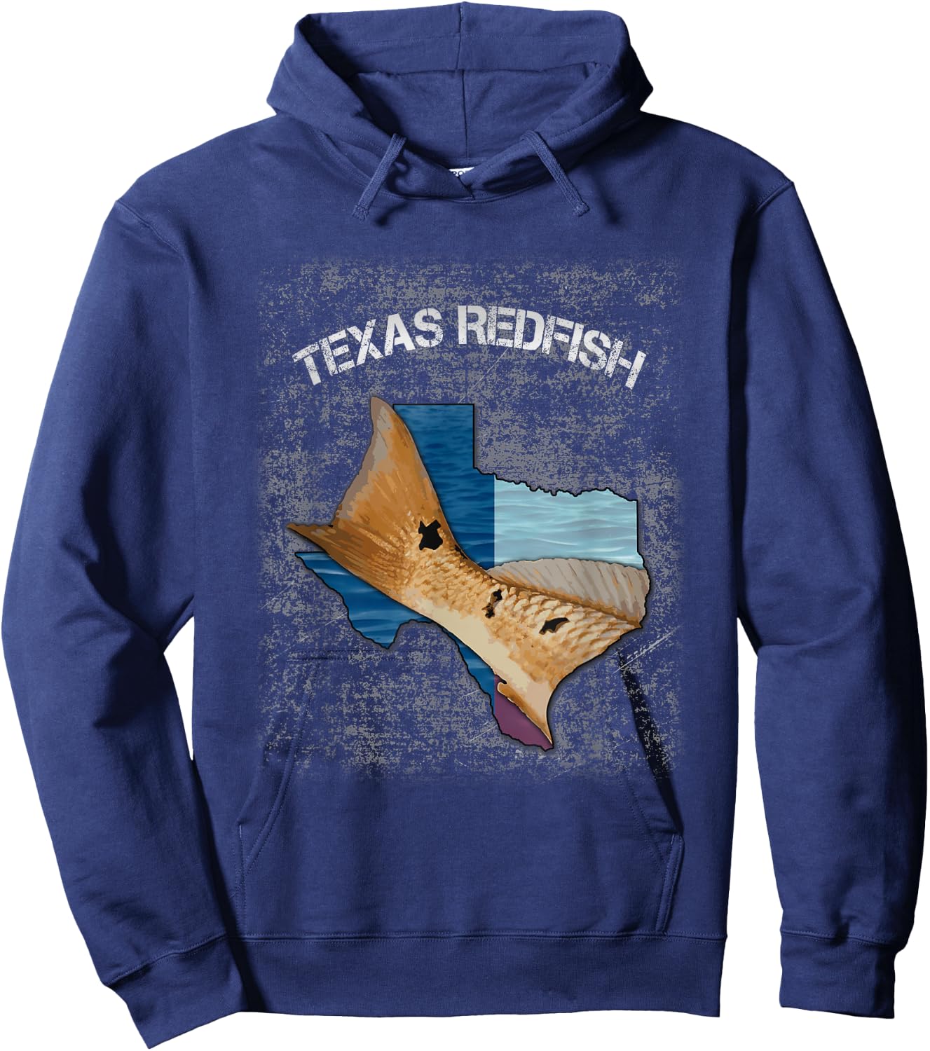 Texas Redfish Texas Flag Fishing Shirt Hoodie - Hoodie | Navy