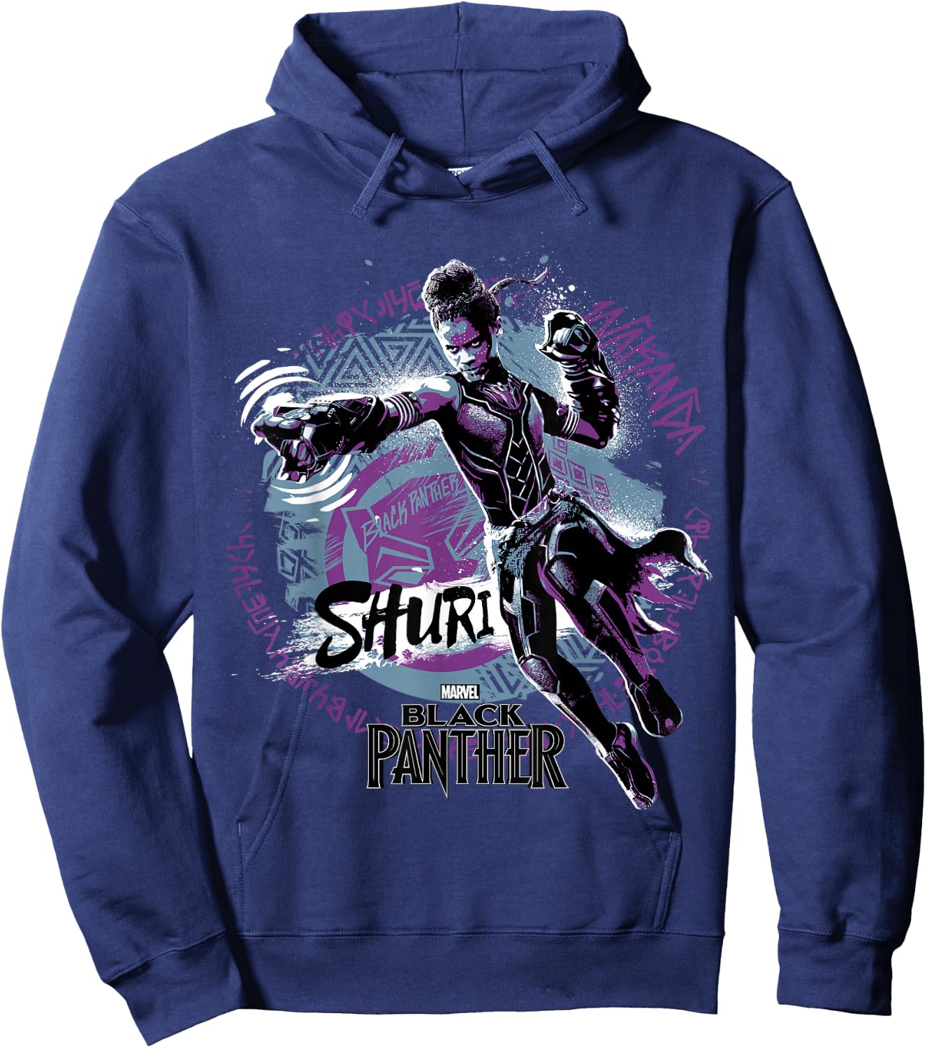 Marvel Black Panther Movie Shuri Graffiti Graphic Hoodie - Hoodie | Navy