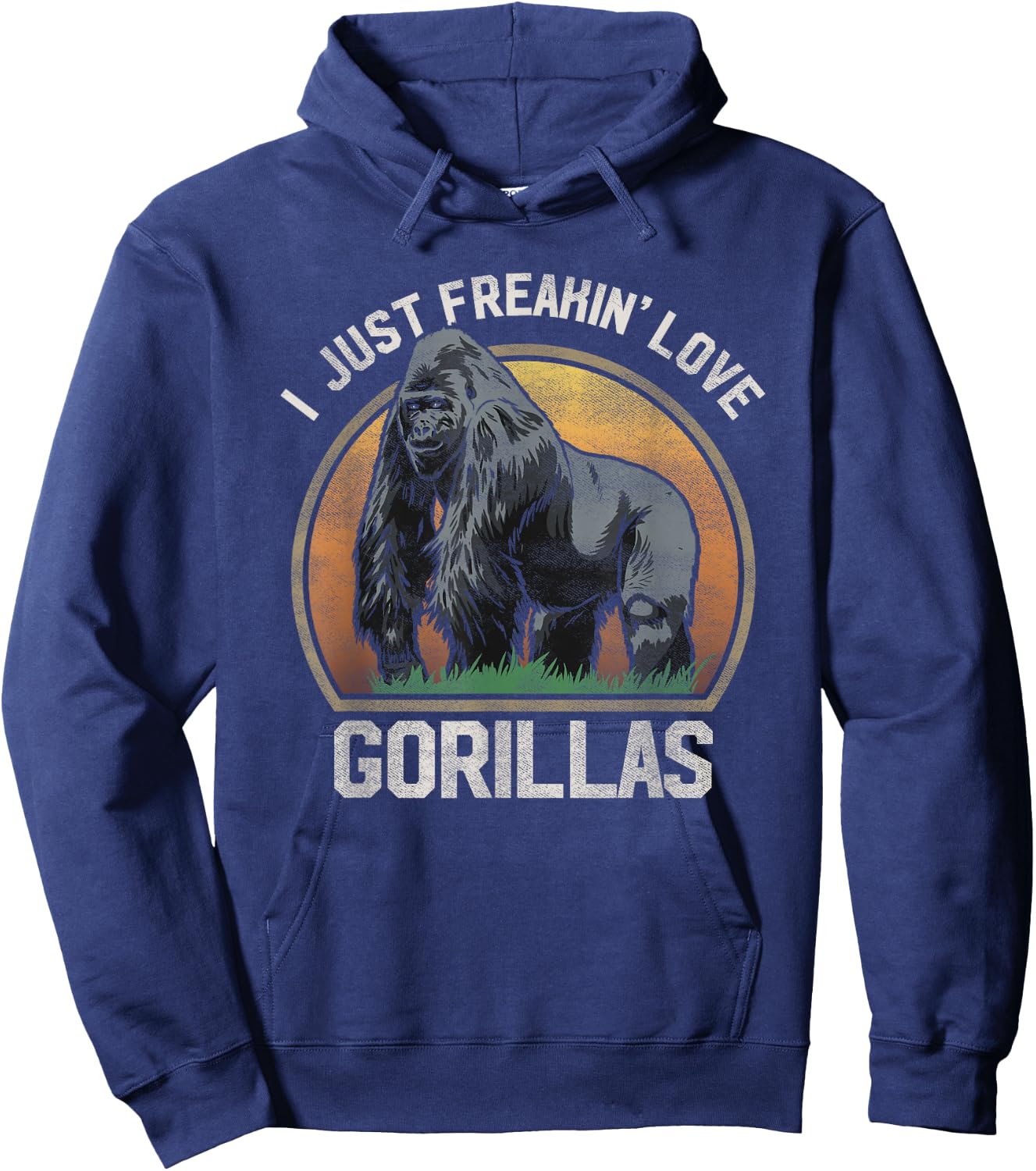 I Just Freakin' Love Gorillas Animal Gorilla Lover T Shirt Hoodie - Hoodie | Navy
