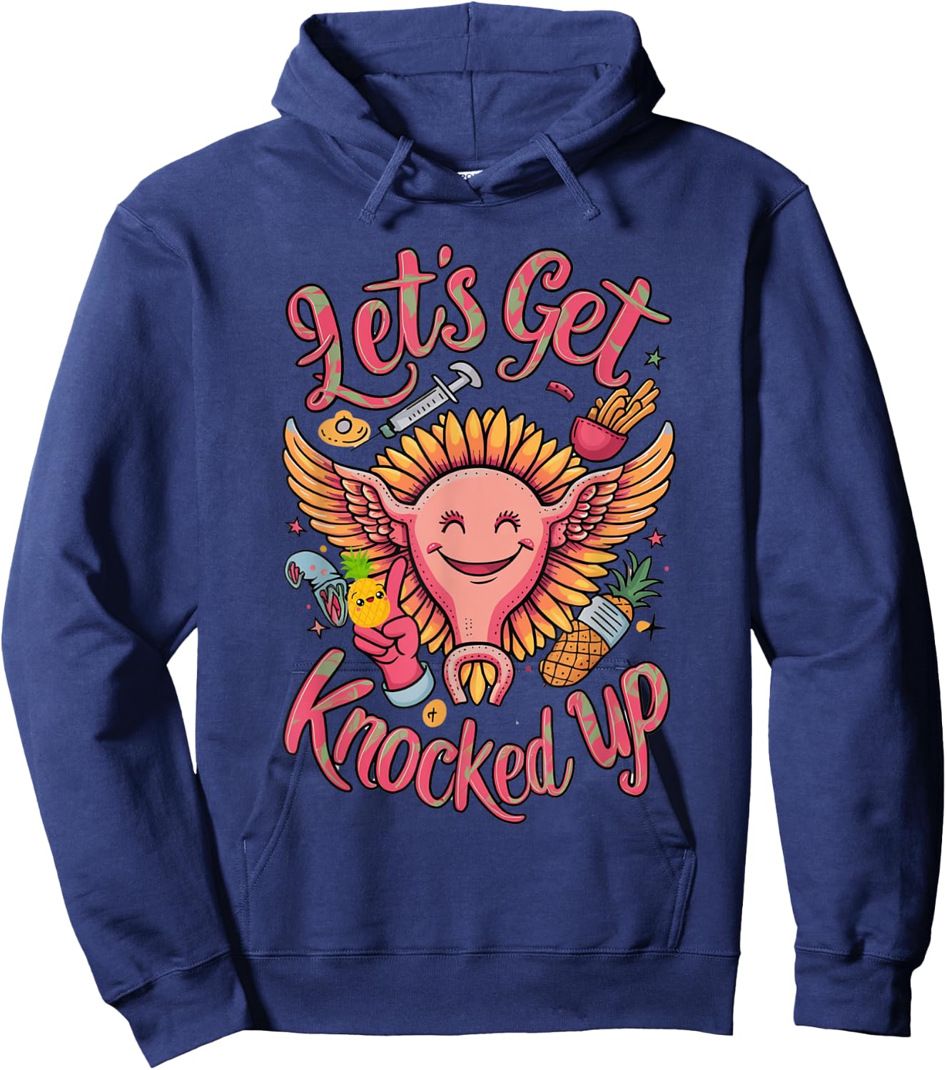 IVF Transfer Day Infertility Let's Get That Knocked Up Hoodie - Hoodie | Navy