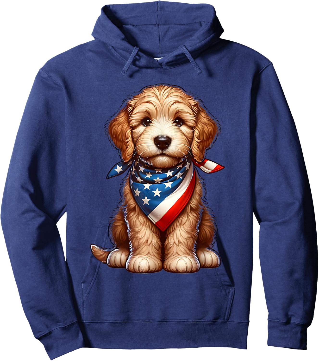 Cute Labradoodle Puppy 4th Of July Dog Kids Men Hoodie - Hoodie | Navy