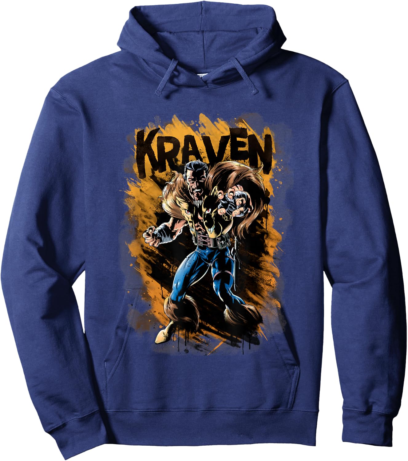 Marvel Universe Classic Kraven Vintage Brush Strokes Hoodie - Hoodie | Navy