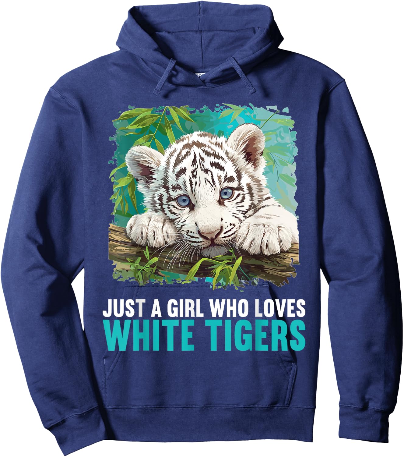 Just a Girl who loves White Tigers White Tiger Hoodie - Hoodie | Navy