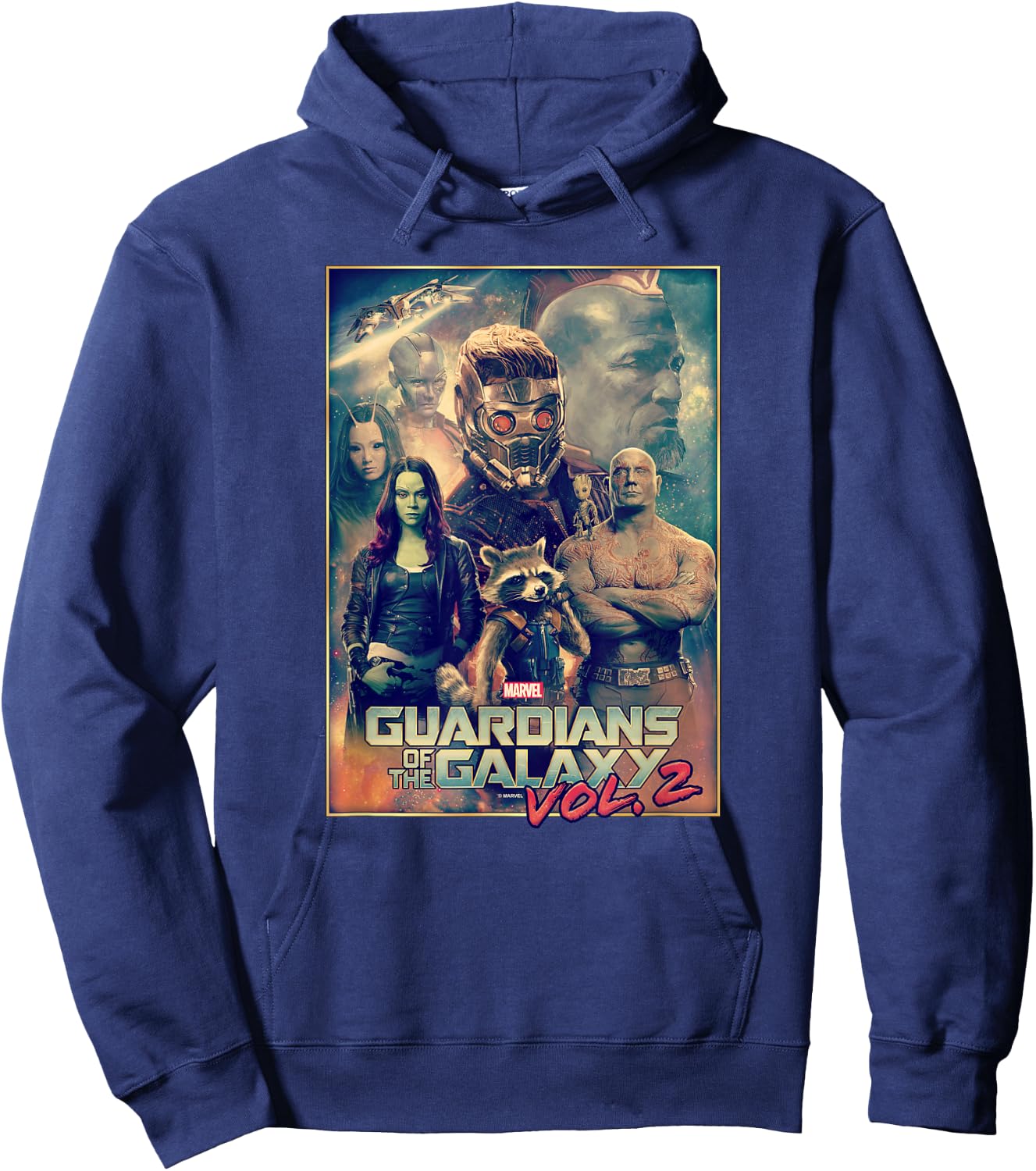 Marvel Guardians Of The Galaxy Vol 2 Team Effort Poster Hoodie - Hoodie | Navy