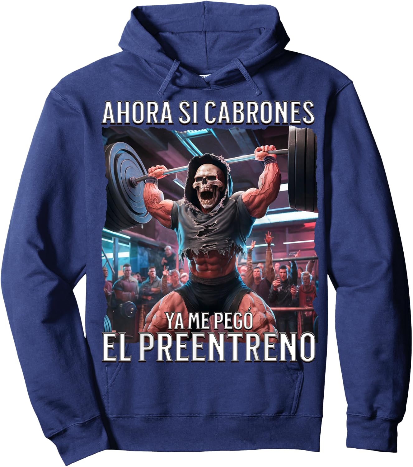 Ahora si ya me pego el preentreno: Calacas chidas gym Hoodie - Hoodie | Navy