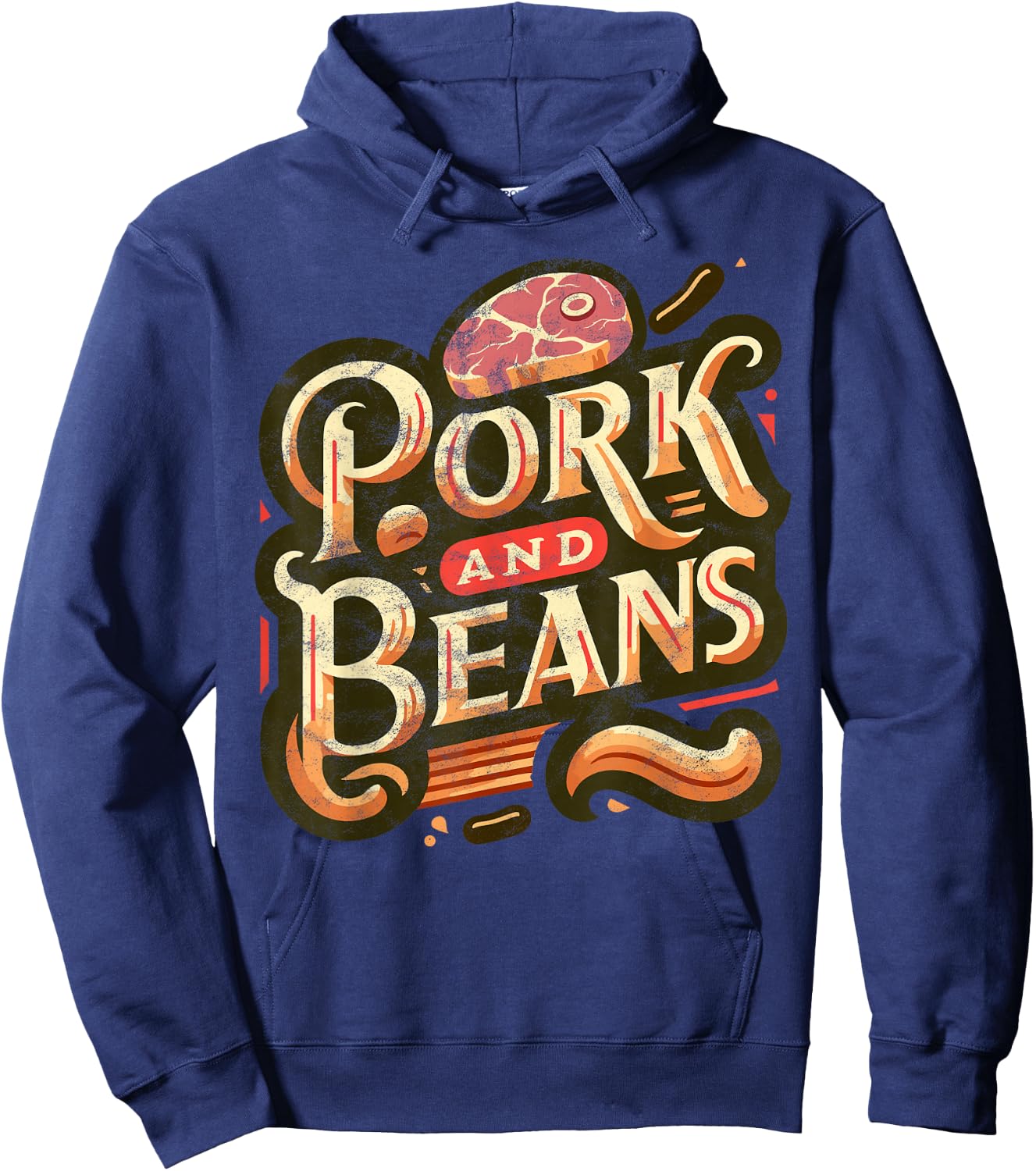 Pork and Beans Funny Food bacon pork beef meat Hoodie - Hoodie | Navy