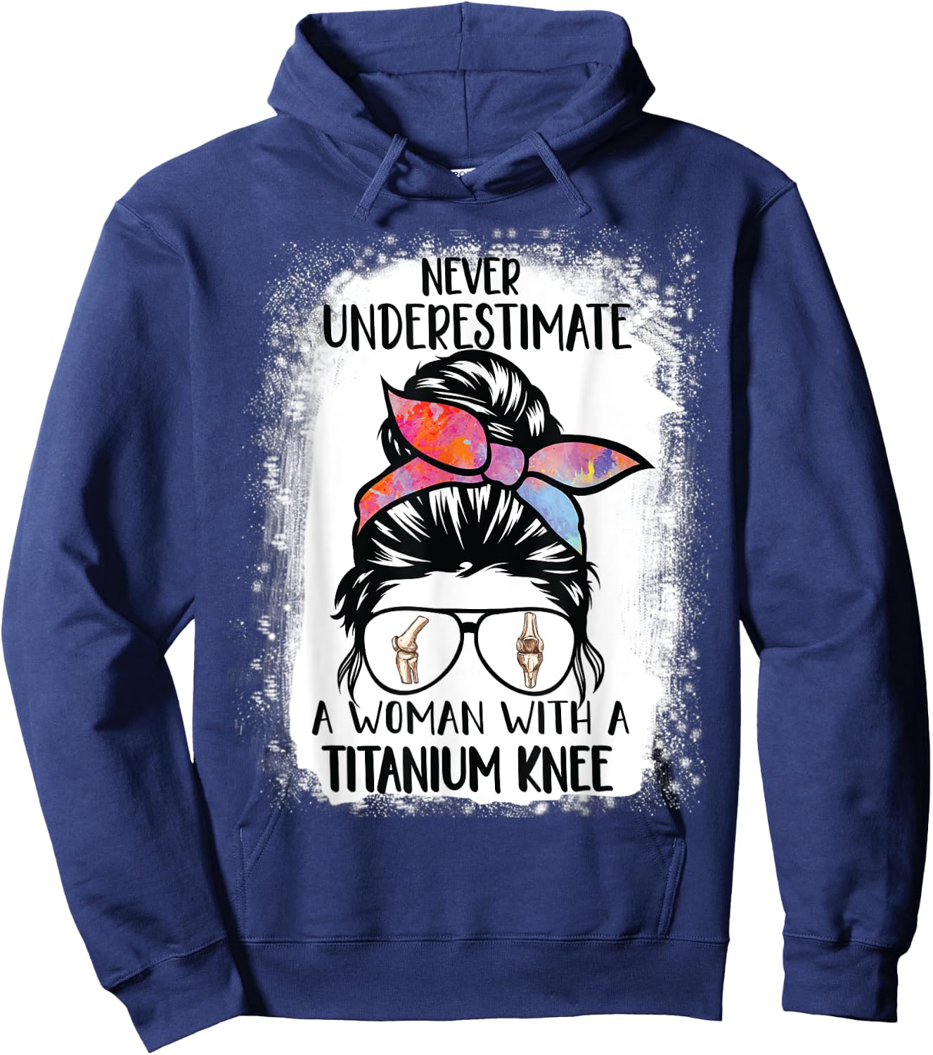 Never Underestimate a woman with a Titanium Knee Hoodie - Hoodie | Navy