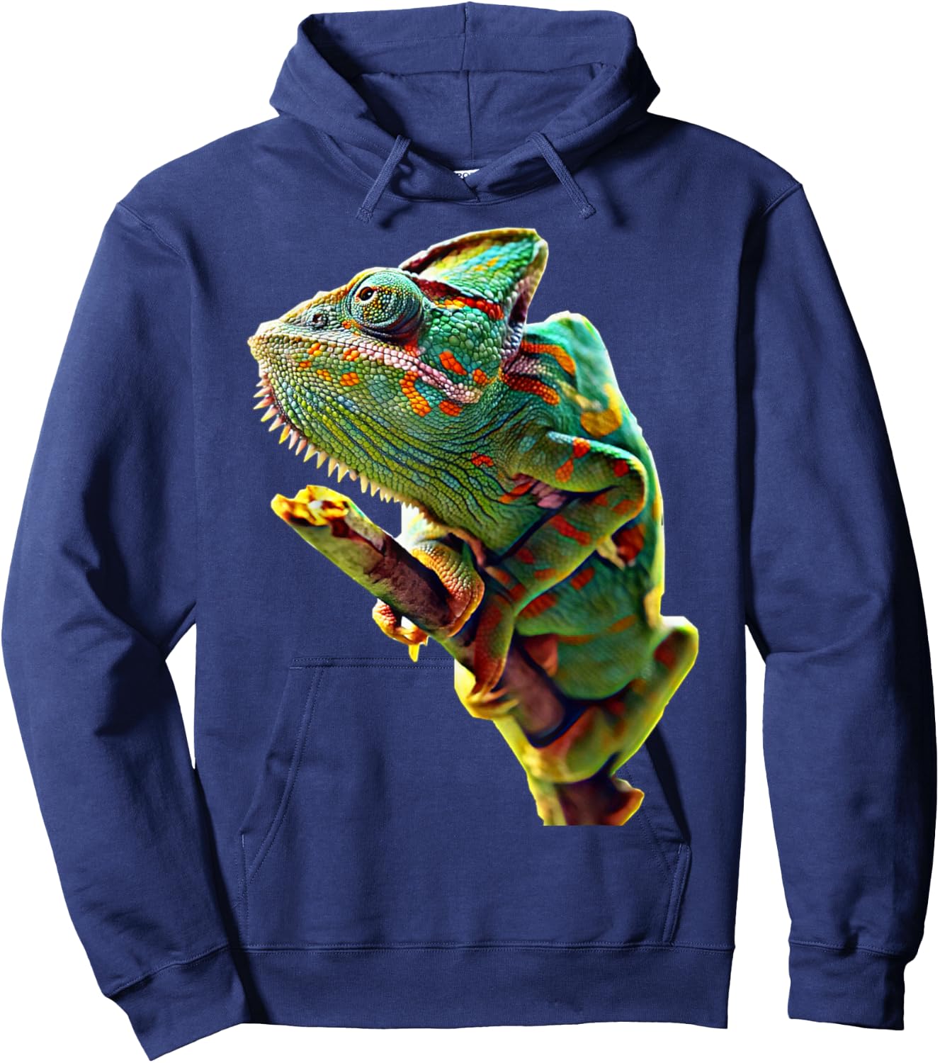 Scary Knight Clothing Veiled Chameleon Reptile Lizard Hoodie - Hoodie | Navy