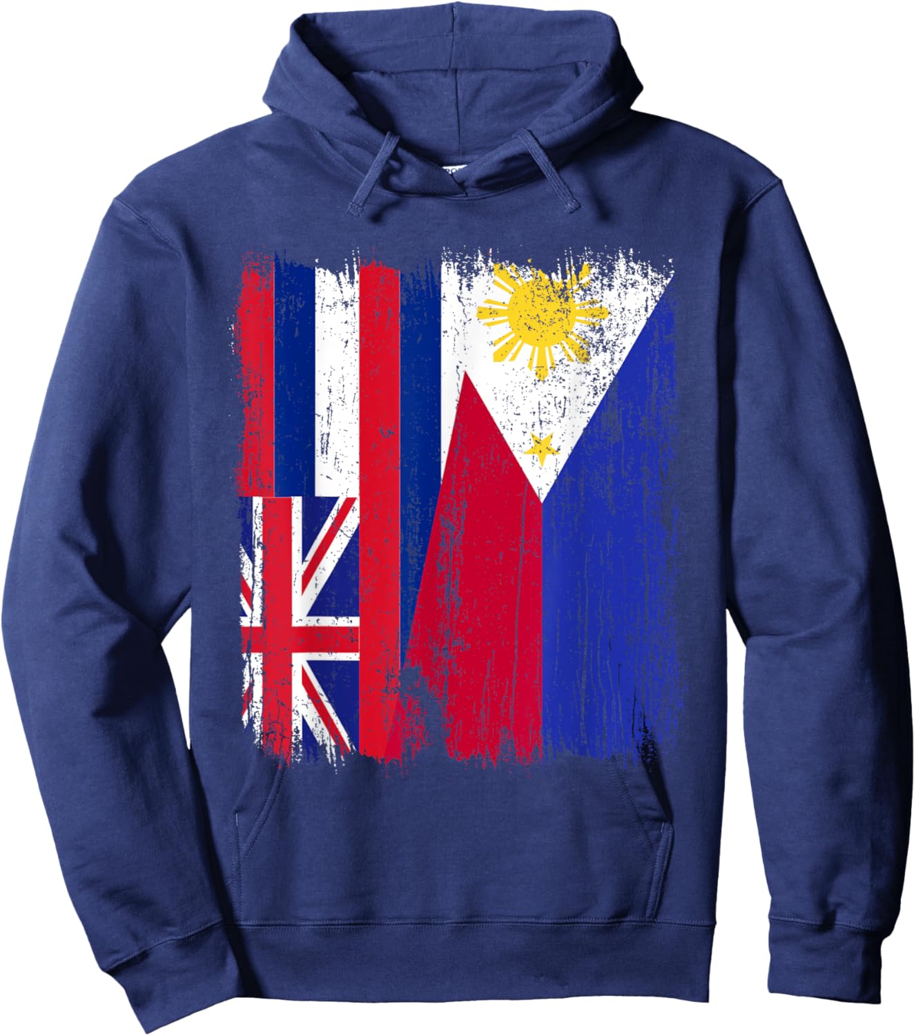 Hawaii Philippines Half Flag Hawaiian Filipino Jersey Hoodie - Hoodie | Navy