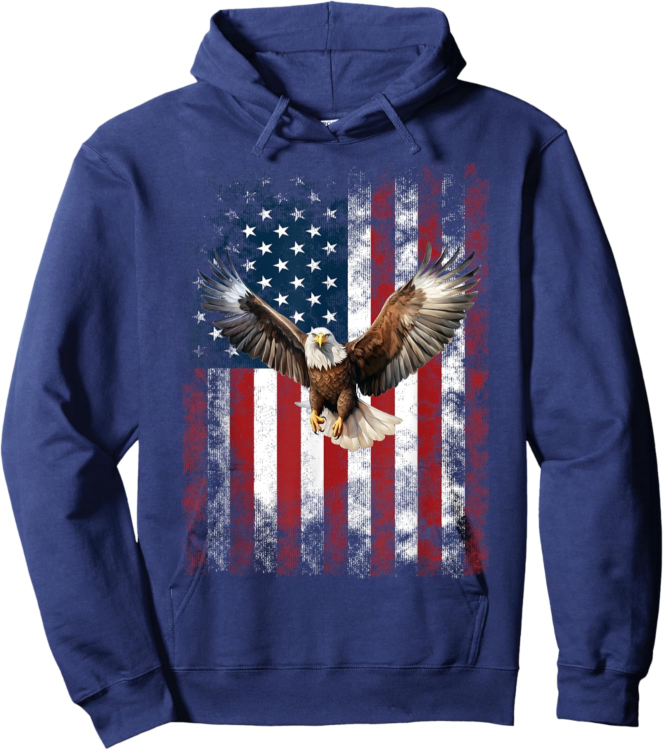 Patriotic Eagle 4th Of July USA American Flag Hoodie - Hoodie | Navy