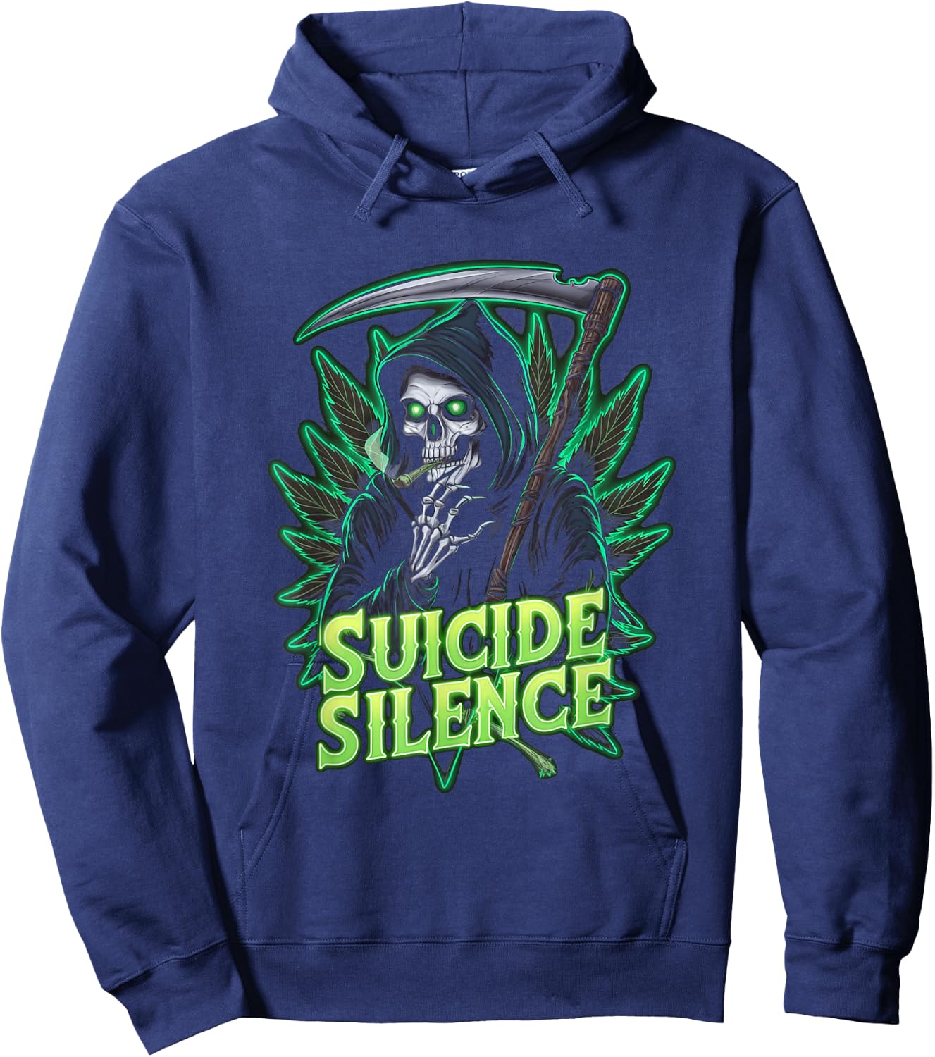 Suicide Silence Grim Reaper Occult Gothic Horror Hoodie - Hoodie | Navy