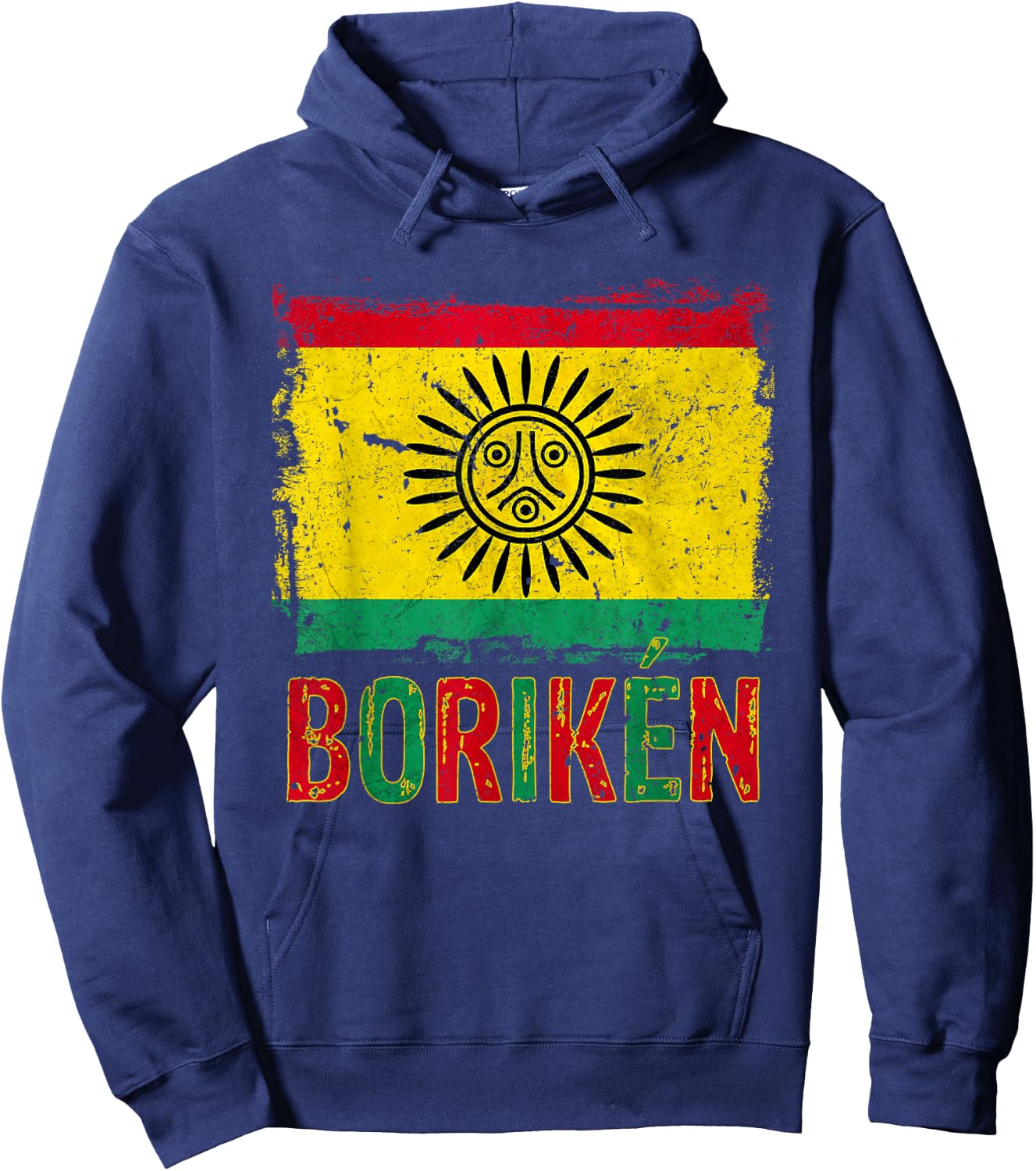Taino Nation Flag Boriken Borinquen Native American Arawak Hoodie - Hoodie | Navy