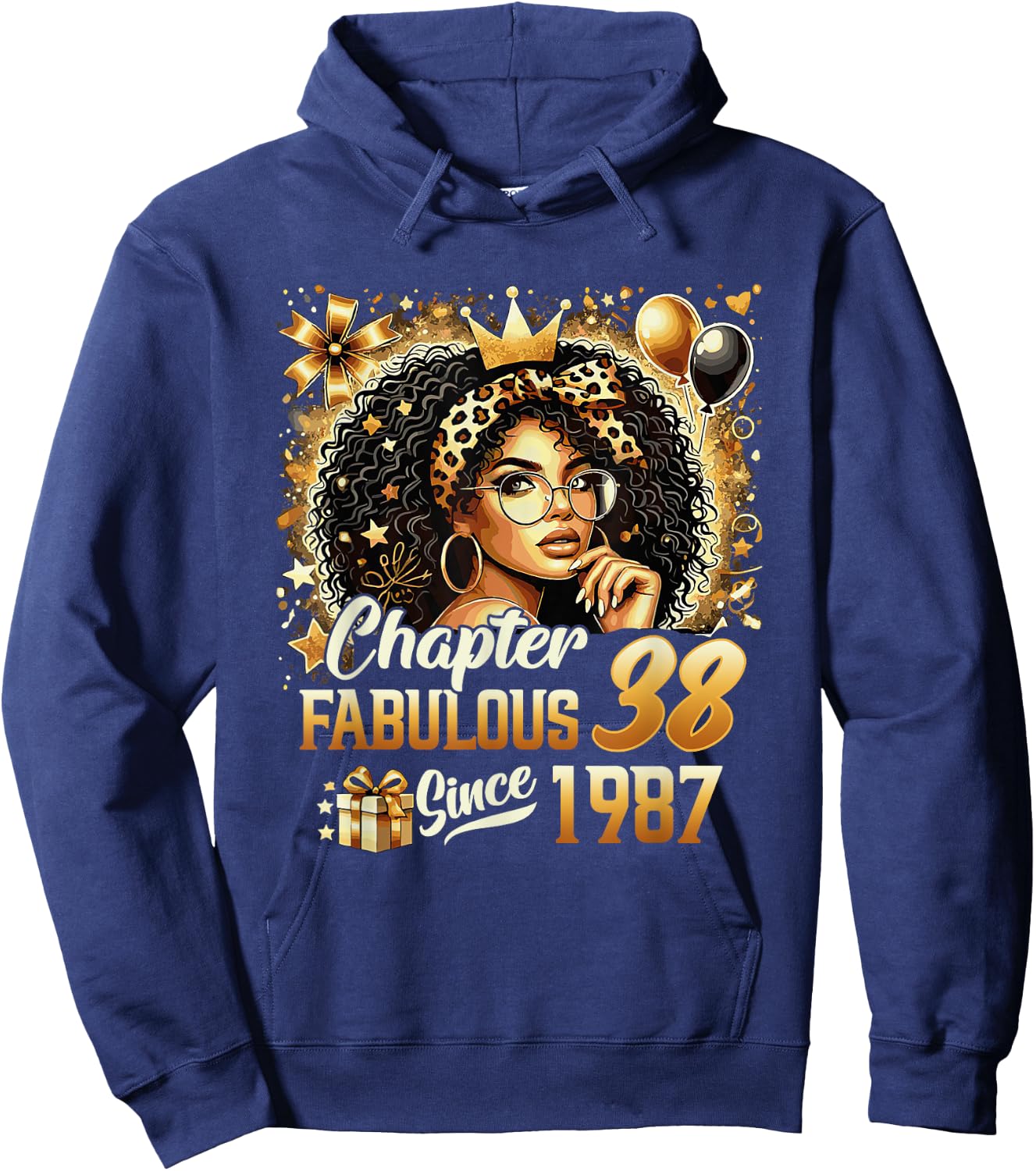 Chapter 38 Fabulous Since 1987 38th Birthday Black Women Hoodie - Hoodie | Navy