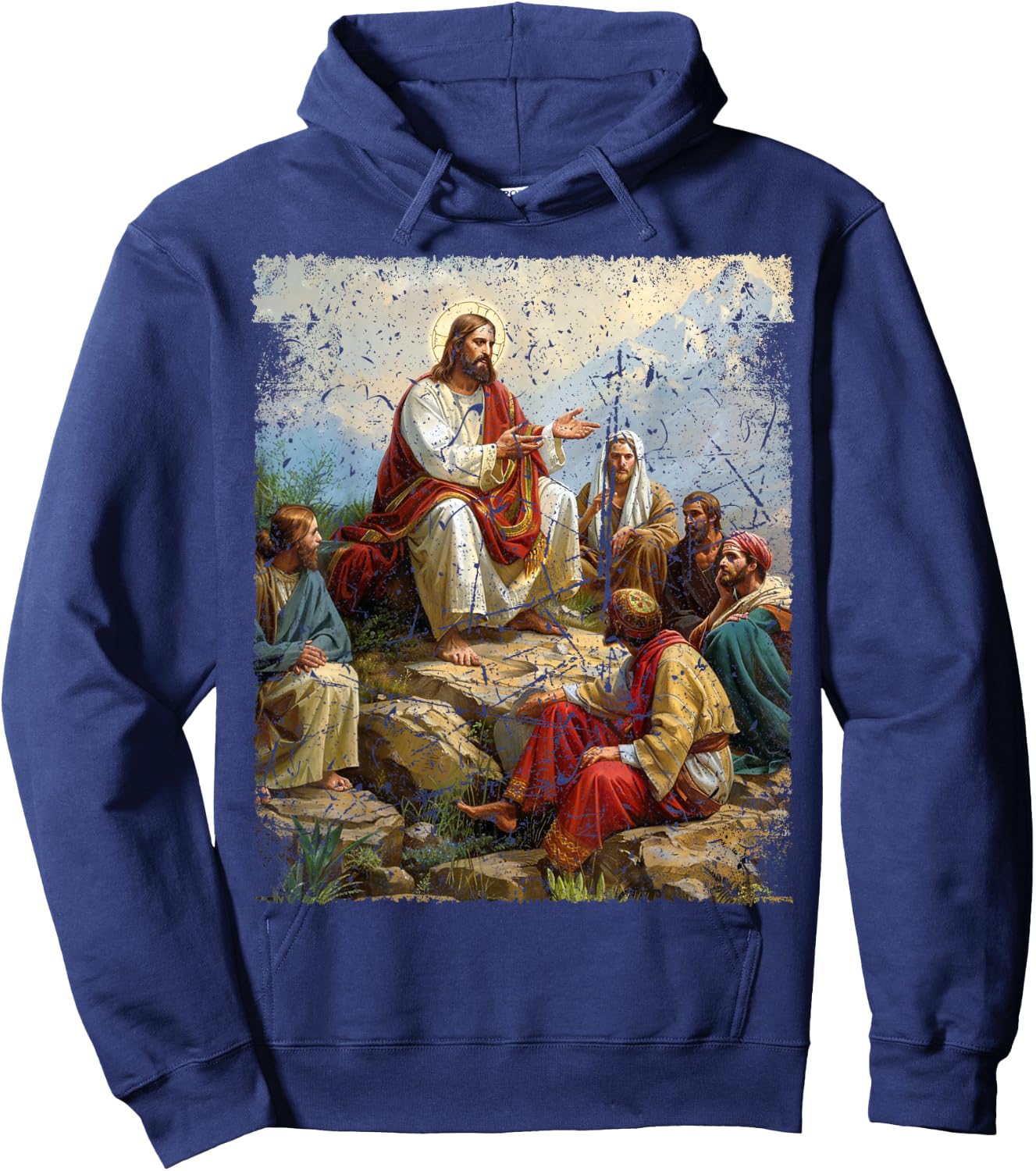 Apostle Disciple Jesus Christ Sermon on the Mount Hoodie - Hoodie | Navy