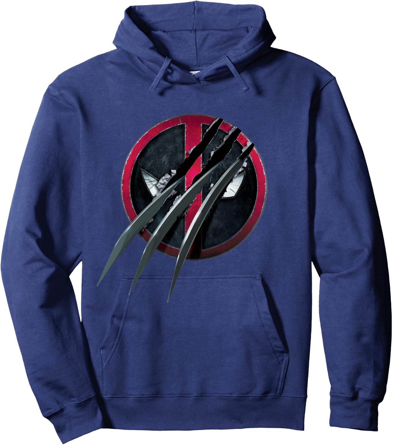 Marvel Studios Deadpool & Wolverine Slashed Icon with Claws Hoodie - Hoodie | Navy