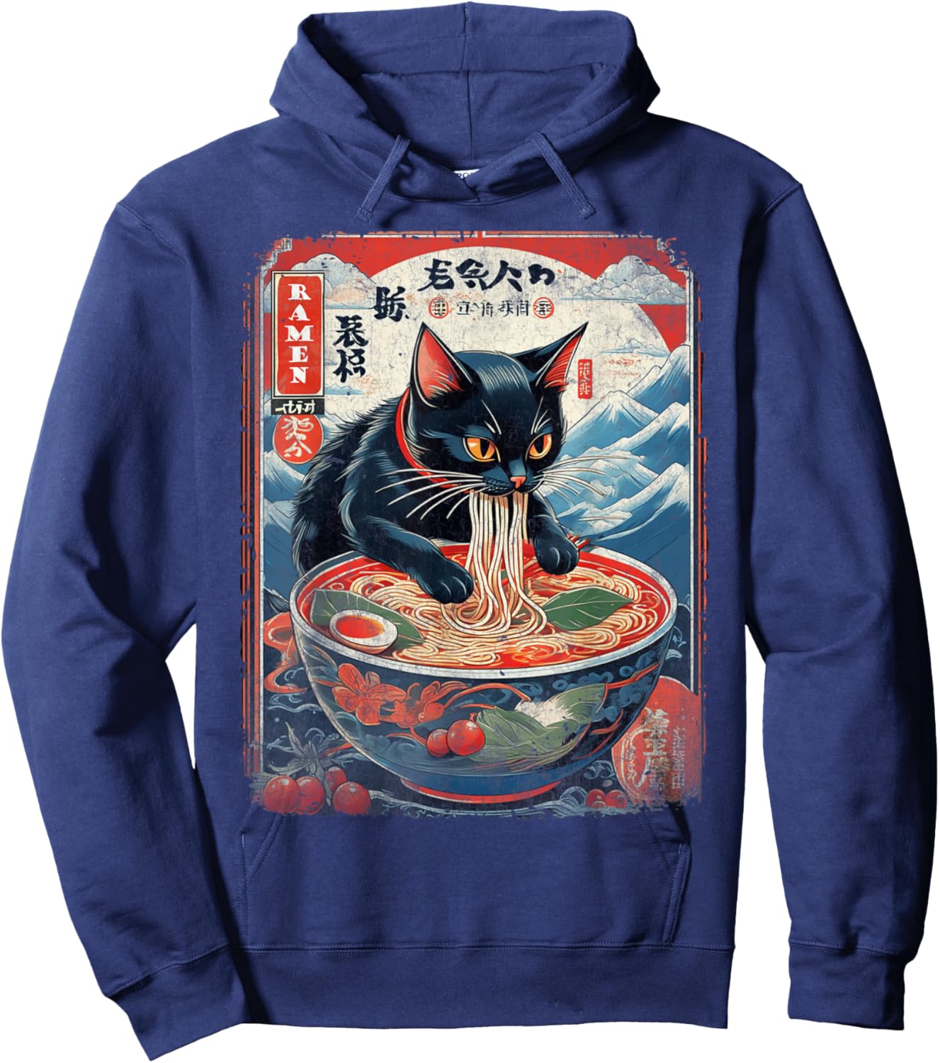 Cool Anime Gifts Japanese Anime Shirts for Cat Lover Hoodie - Hoodie | Navy
