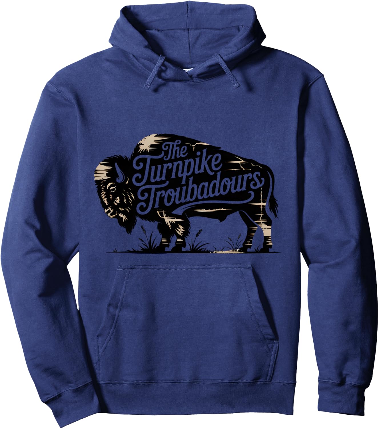 Vintage Turnpike Distressed Country Music Men Women Hoodie - Hoodie | Navy