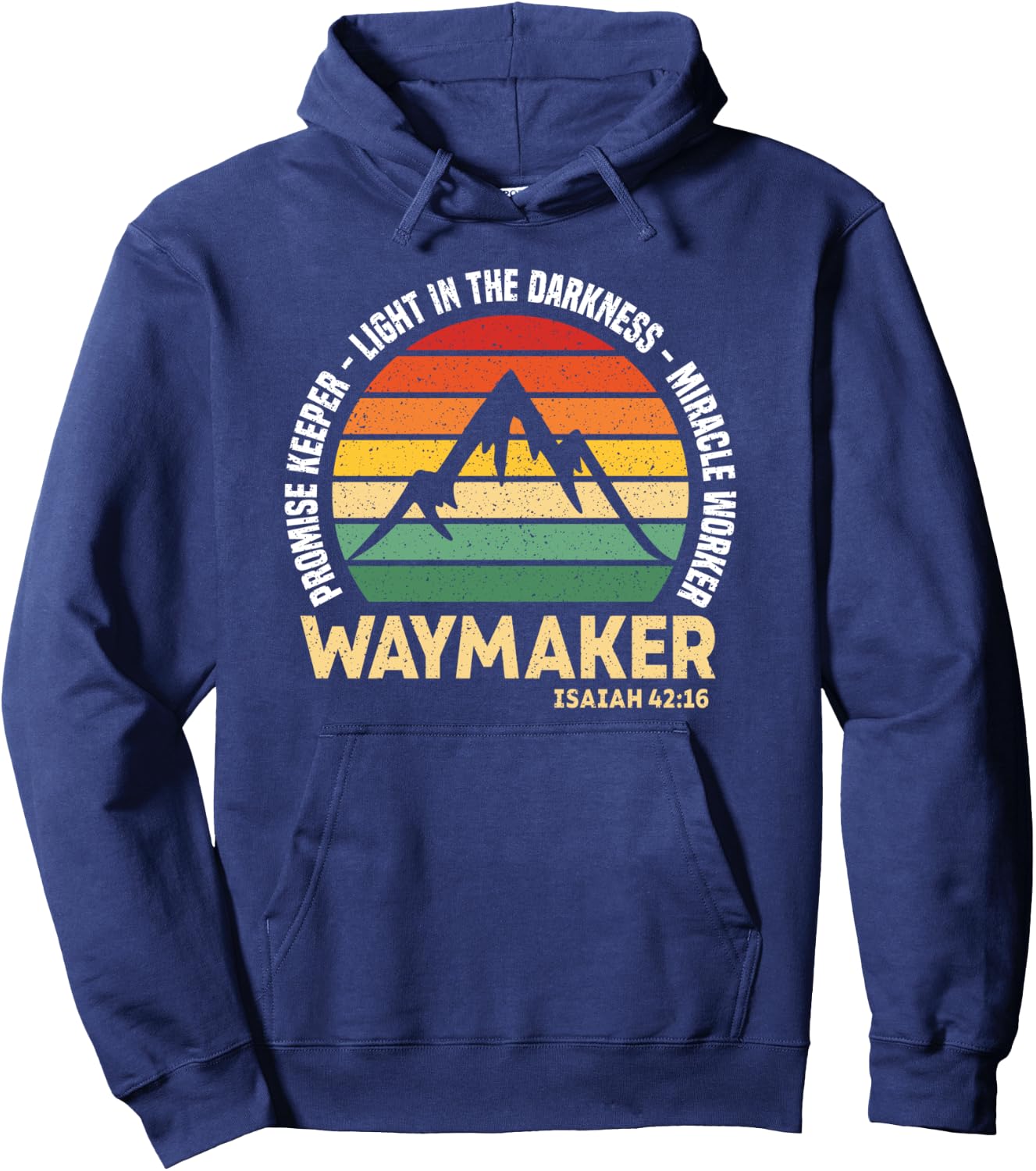 Waymaker Promise Keeper Miracle Worker Christian Believer Hoodie - Hoodie | Navy