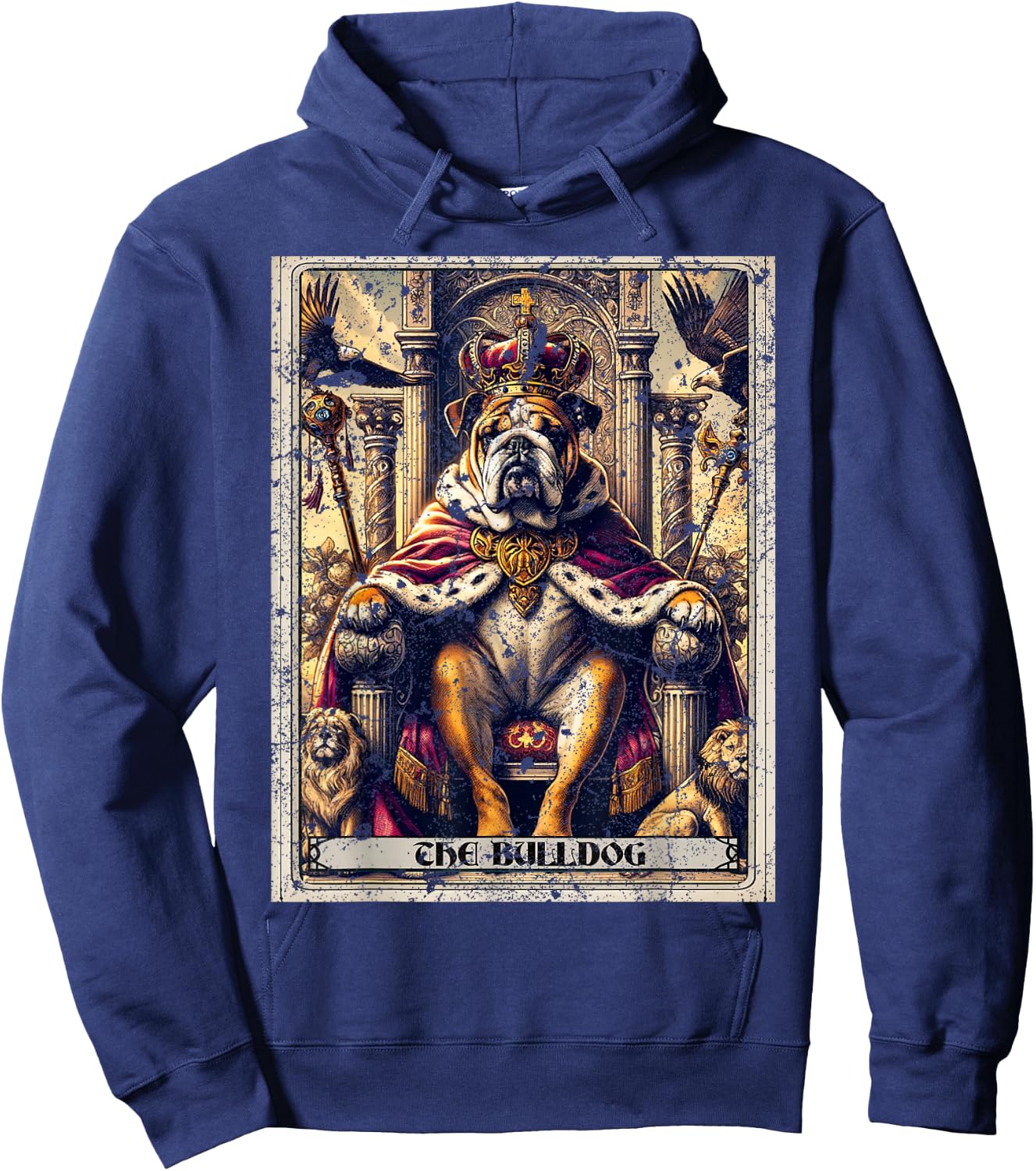 English Bulldog Tarot Card Dog Hoodie - Hoodie | Navy