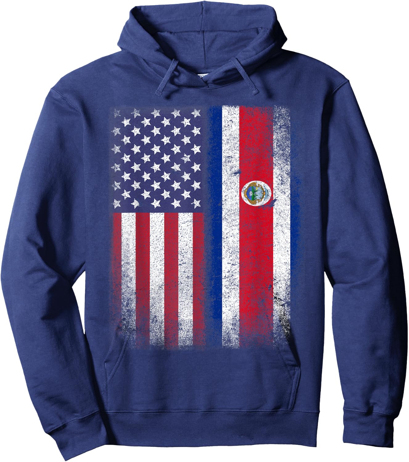 Costa Rican American Flag Costa Rica USA Gift America Hoodie - Hoodie | Navy