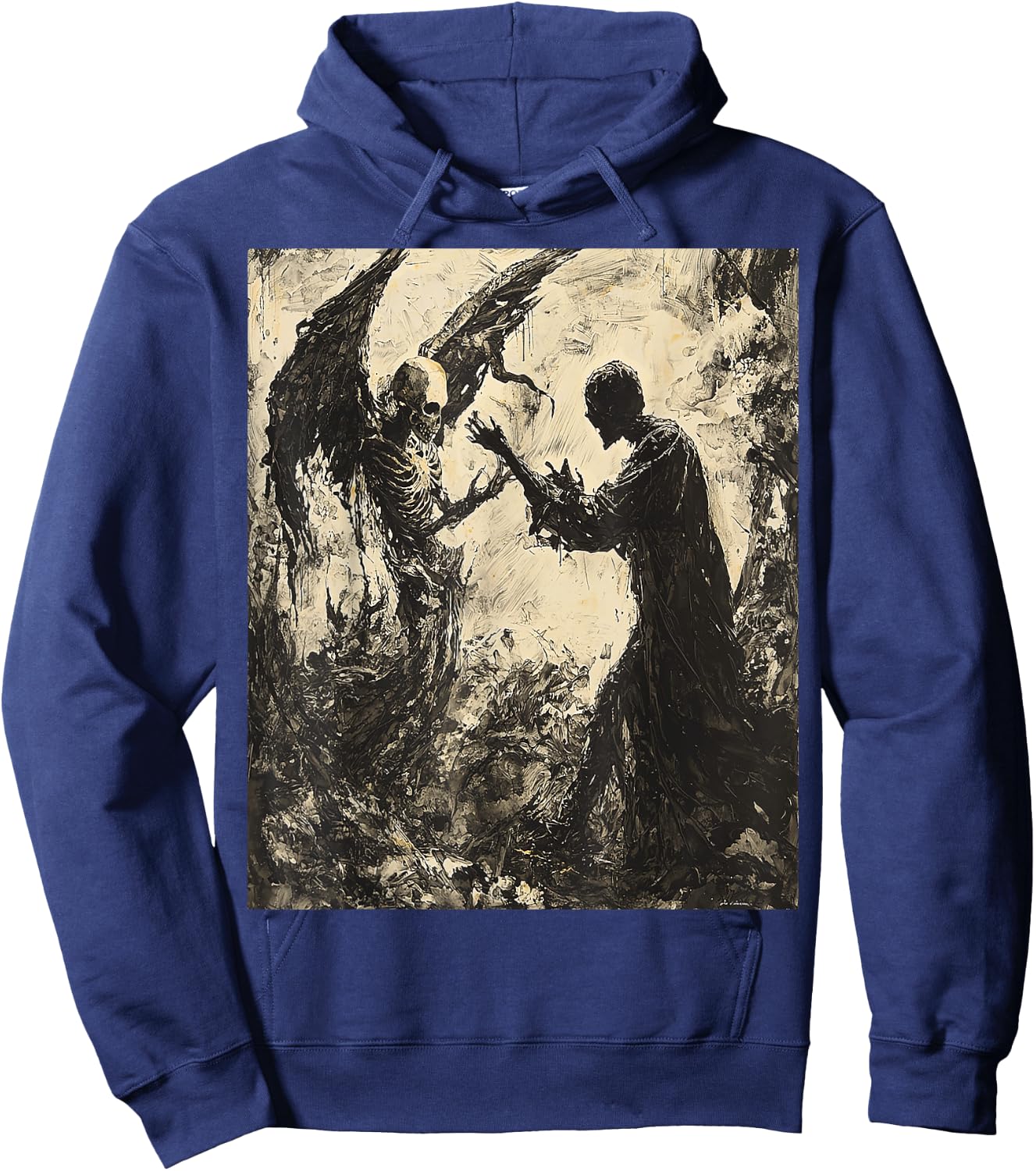 Painting Angel of Death Battle Fighting Dreamscape Art Hoodie - Hoodie | Navy