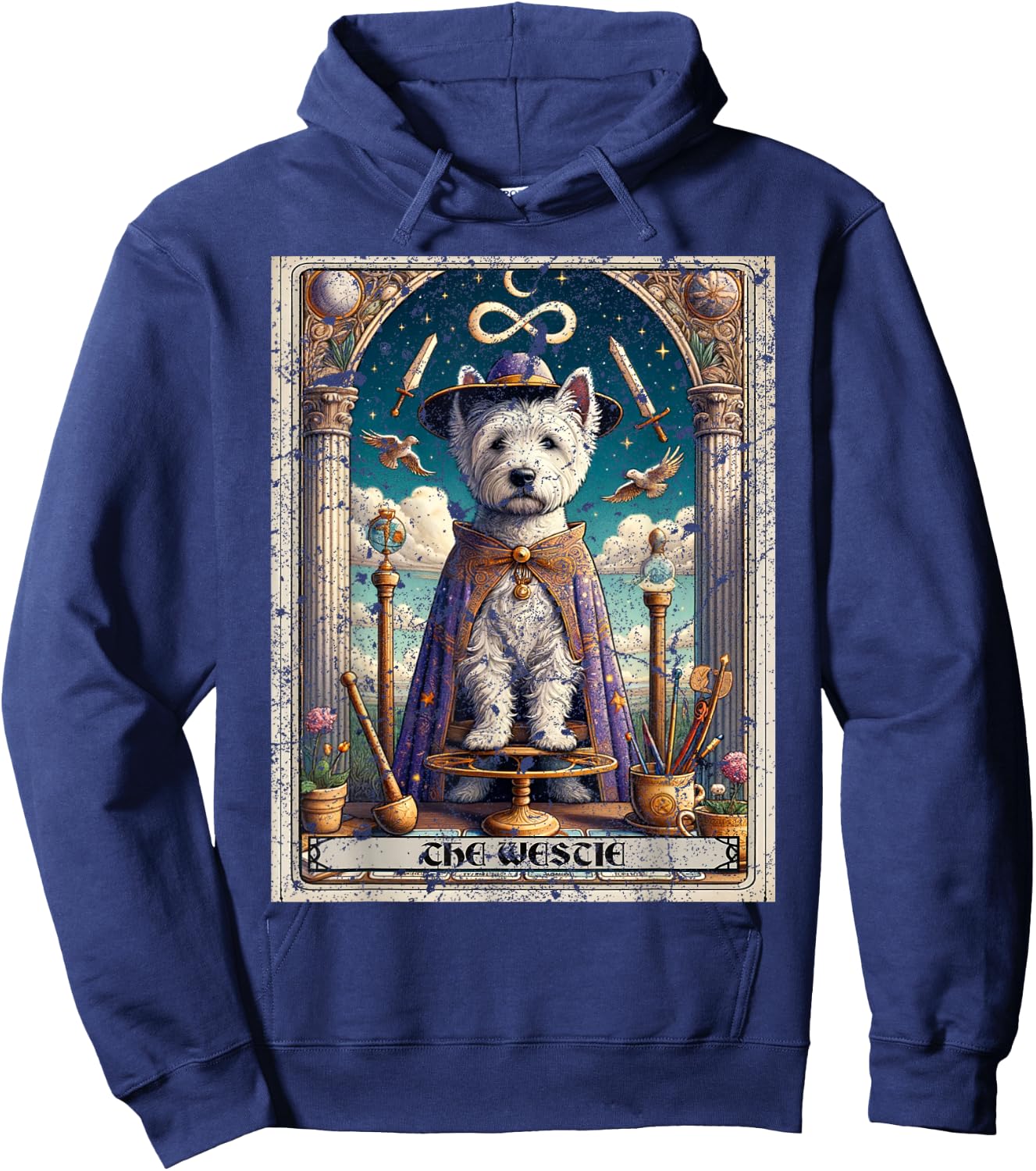 Westie West Highland White Terrier Tarot Card Dog Hoodie - Hoodie | Navy