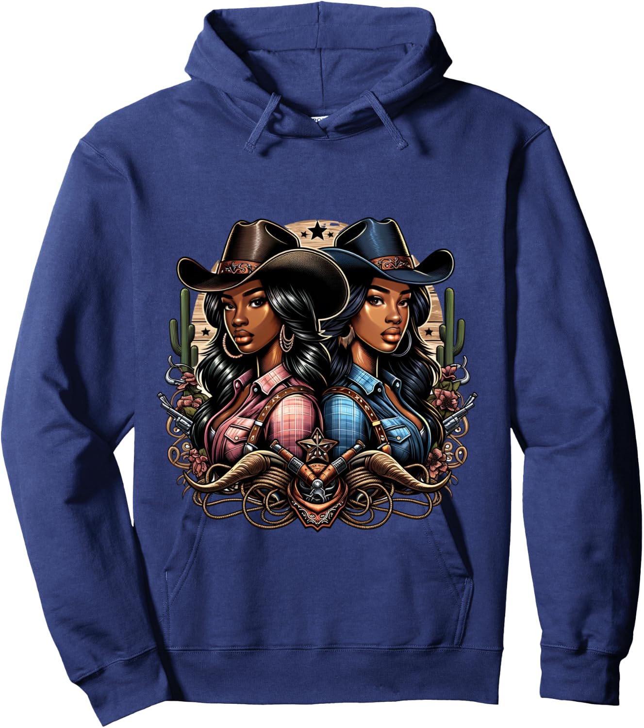 Black Cowgirl Melanin Texas Cowgirl Western Rodeo Queen Girl Hoodie - Hoodie | Navy