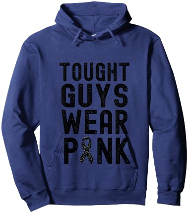 Tough Guys Wear Pink Breast Cancer Awareness Hoodie - Hoodie | Navy