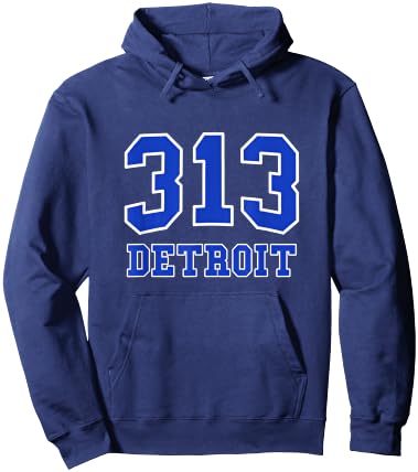 Graphic Apparel Co. Detroit Area Code 313 - Hometown Pride - Classic Hoodie - Hoodie | Navy