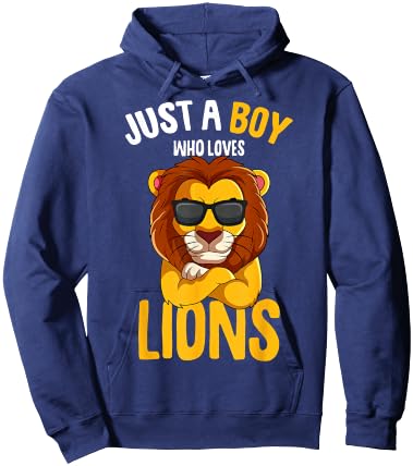 Just a Boy who loves Lions Toddler Boy Kids Lion Hoodie - Hoodie | Navy