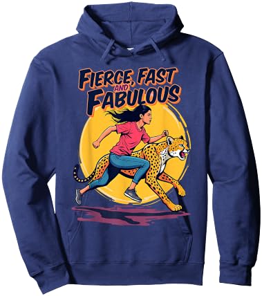 Cheetahs Lovers Fierce Fast Fabulous Runner Running Girl Run Hoodie - Hoodie | Navy
