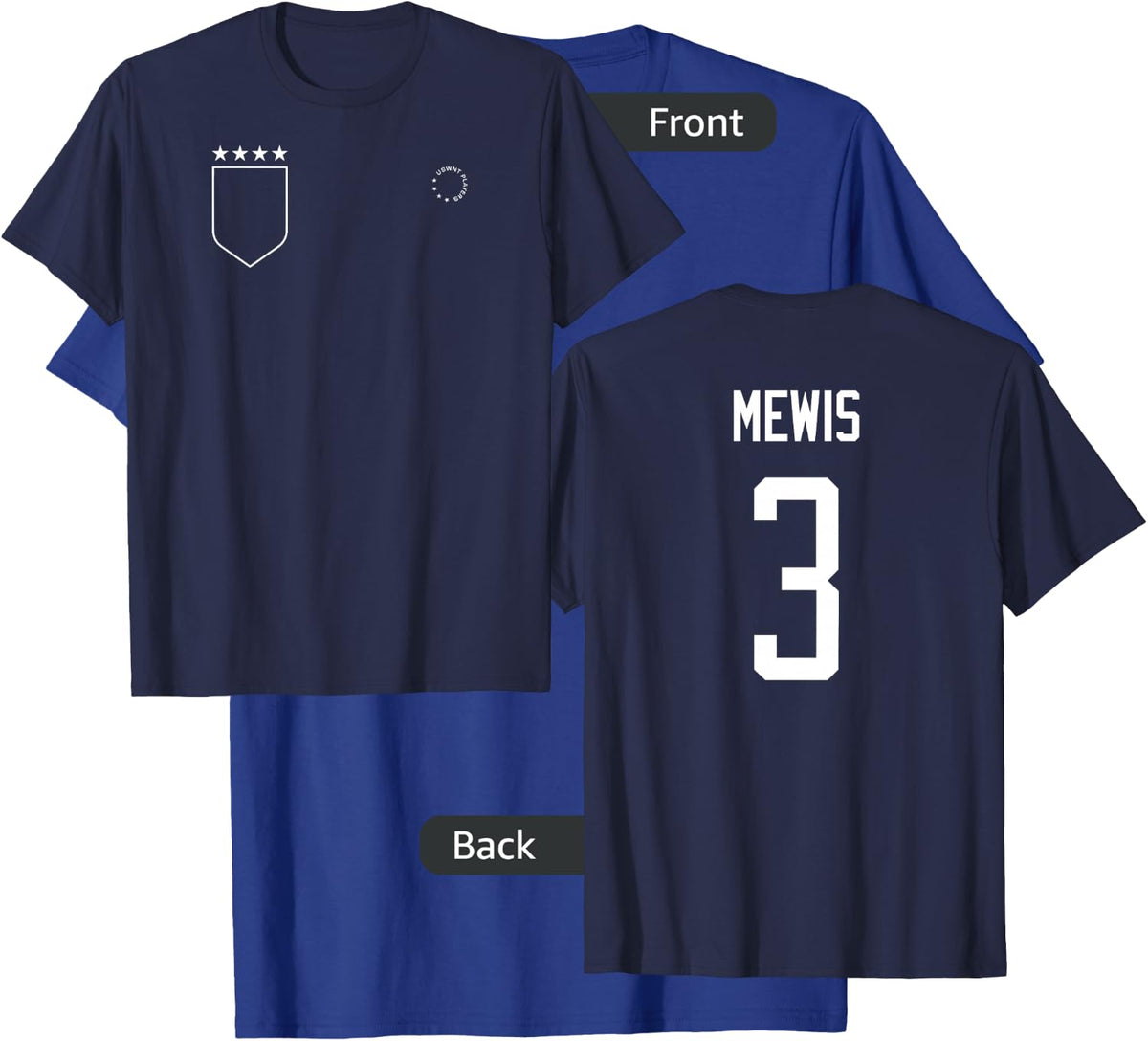 Samantha Mewis: Name & Number on Back - USWNT Soccer T-Shirt - T-Shirt | Royal