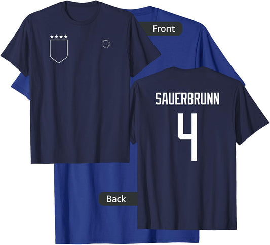 Becky Sauerbrunn: Name & Number on Back - USWNT Soccer T-Shirt - T-Shirt | Royal