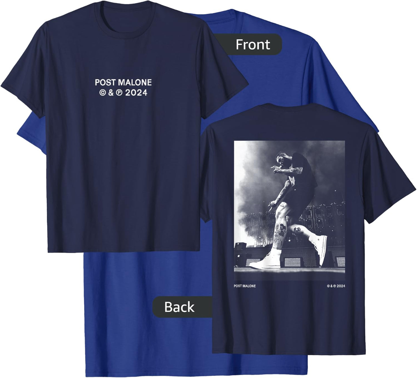 Official Post Malone Stage Photo Back T-Shirt - T-Shirt | Royal