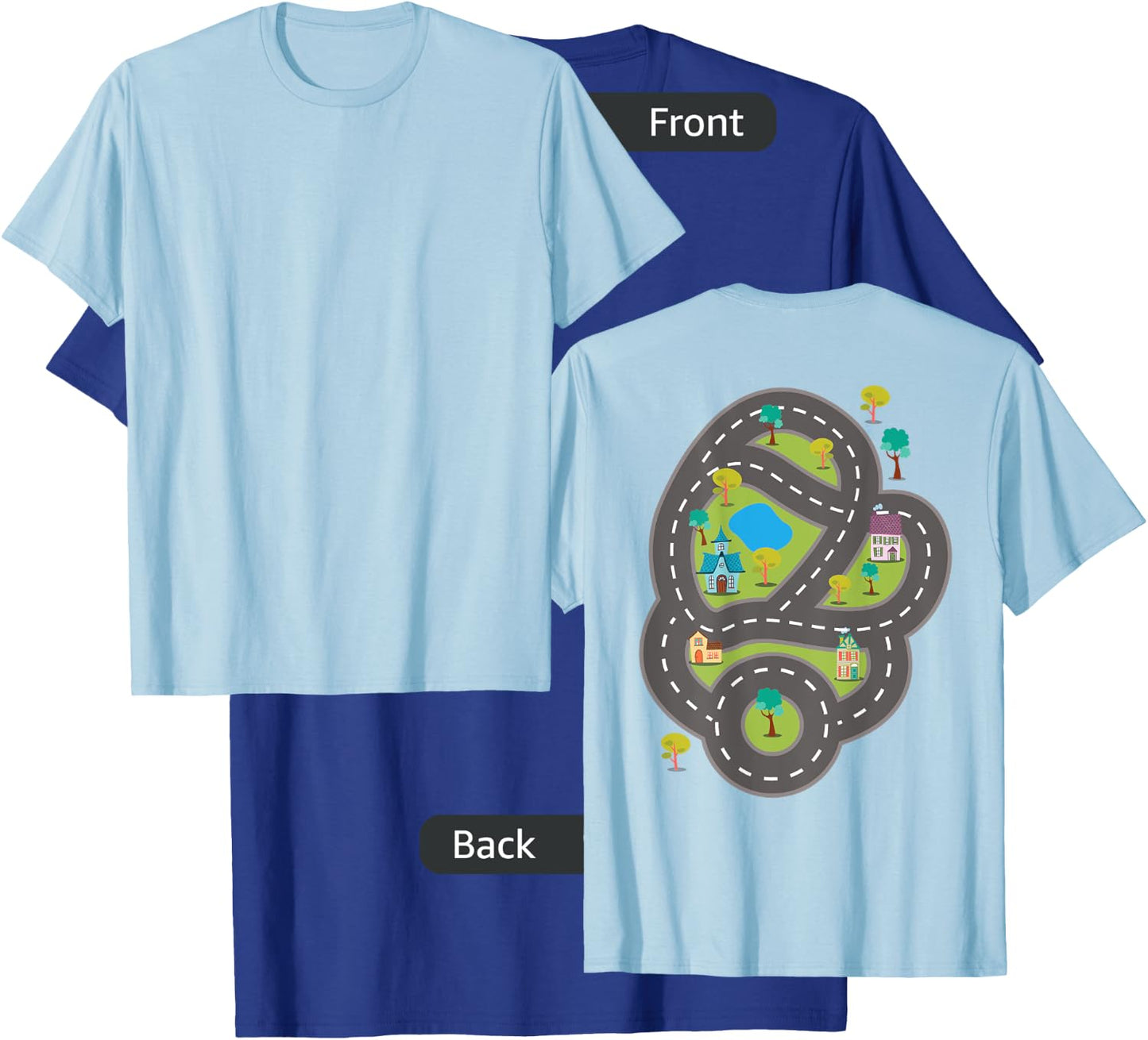 Roads on Back for Kids to Drive Toy Cars T-Shirt - T-Shirt | Royal
