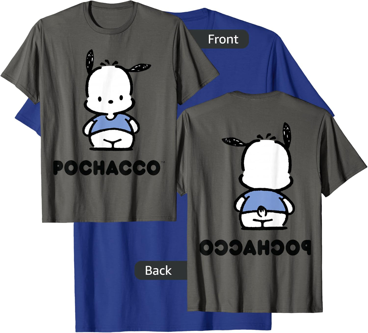 Pochacco Character Front and Back T-Shirt - T-Shirt | Royal
