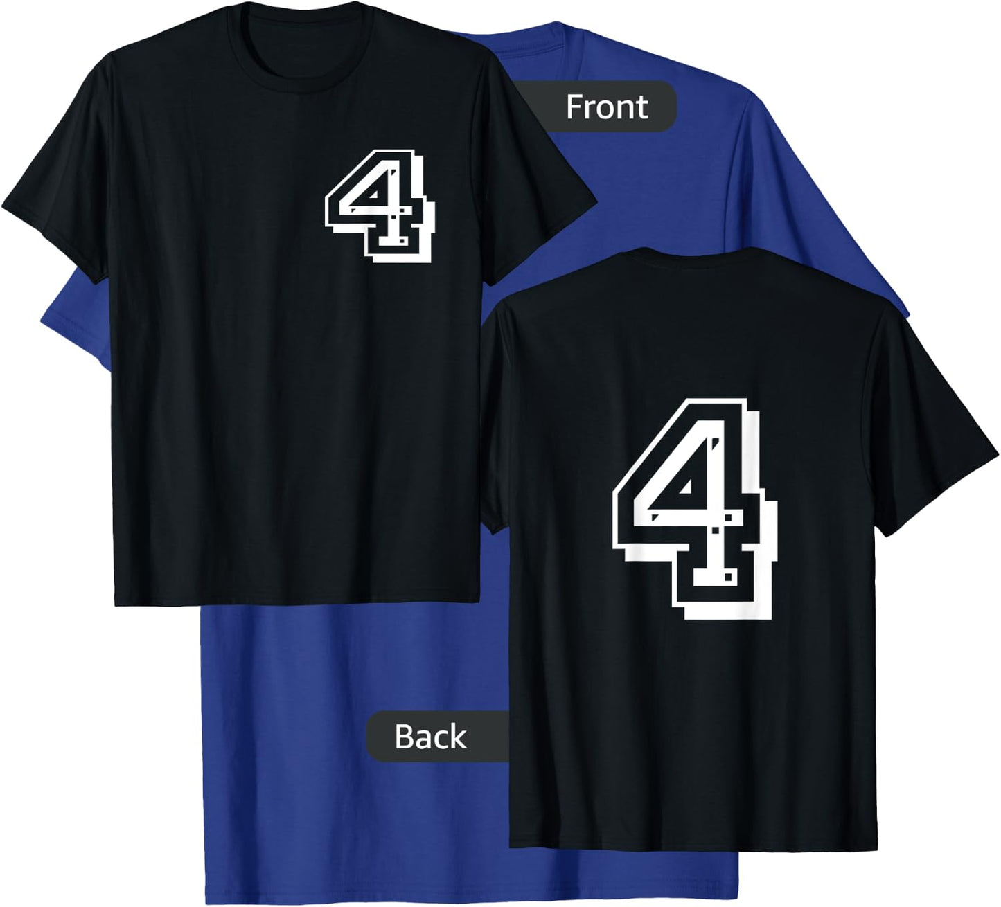 Front and Back number 4 Jersey My Favorite Player #4 T-Shirt - T-Shirt | Royal