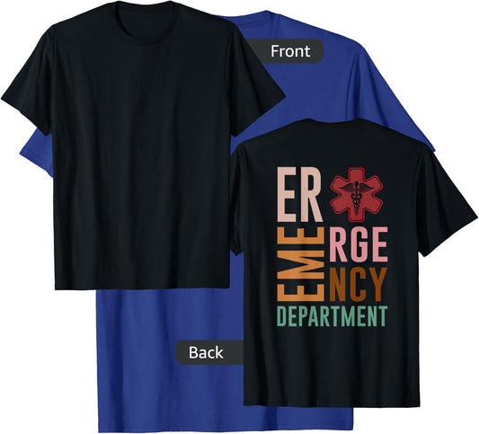Vintage Emergency Department Emergency Room Nurse ER Back Of T-Shirt - T-Shirt | Royal
