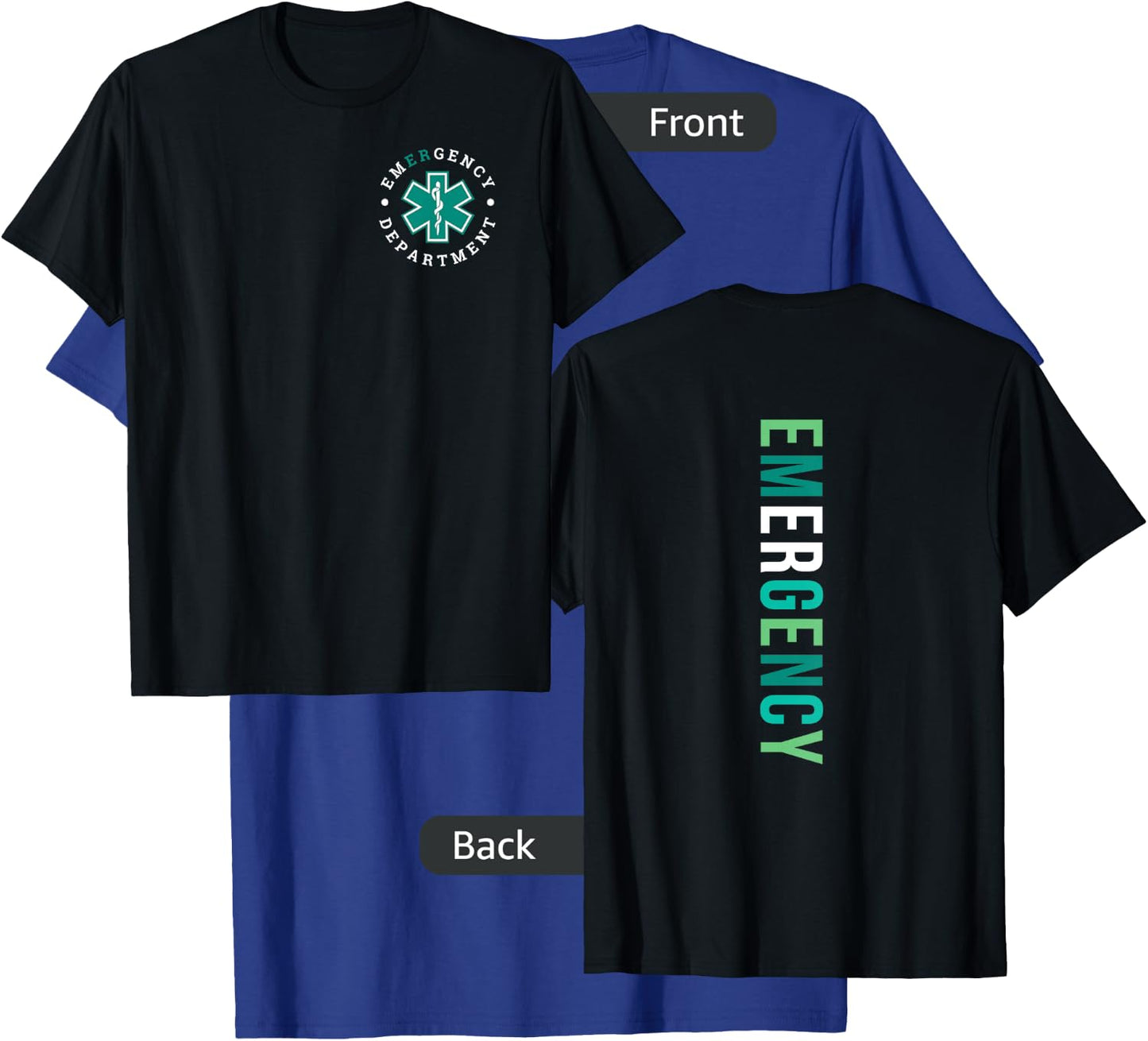 Emergency Department ER Trauma Front and Back Design , Small T-Shirt - T-Shirt | Royal