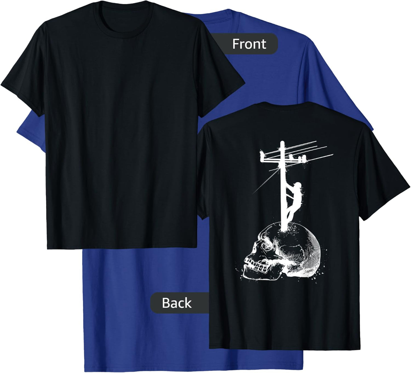 Lineman Gifts Line Worker Image On Back Of Shirt T-Shirt - T-Shirt | Royal