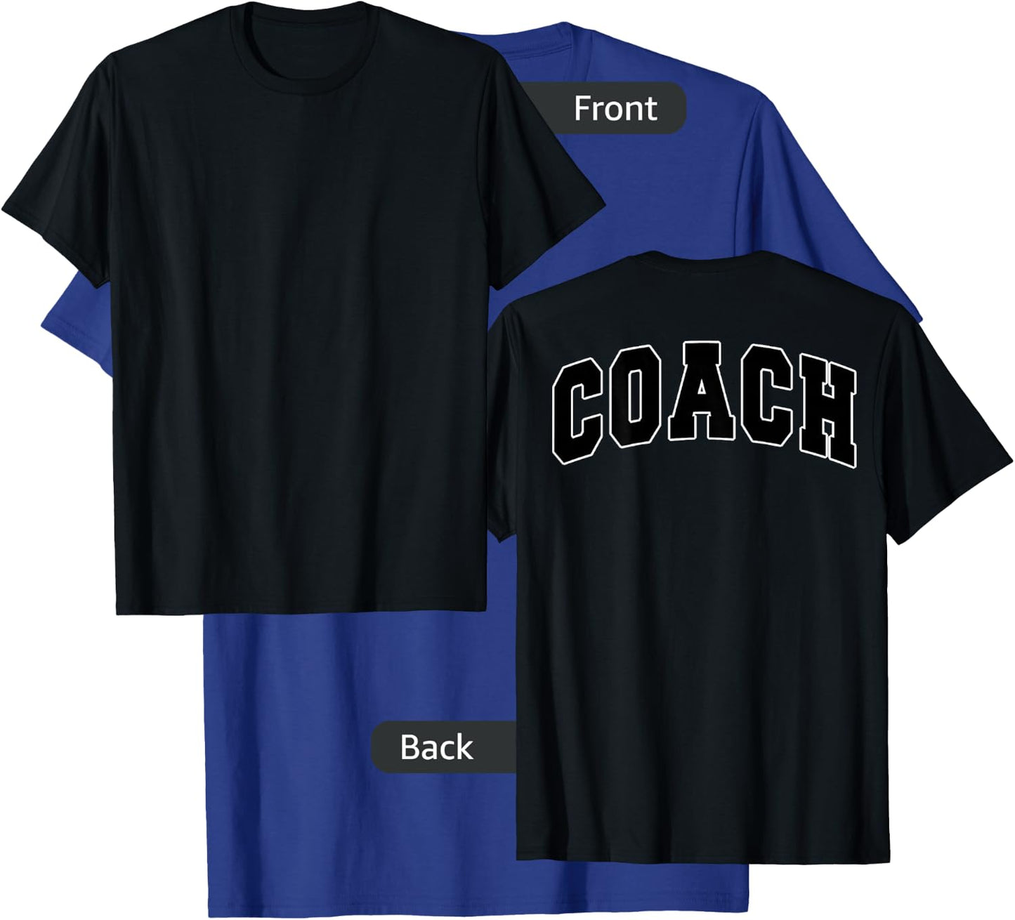 Coach Sports Trainer Vintage Varsity Team Black on The Back T-Shirt - T-Shirt | Royal