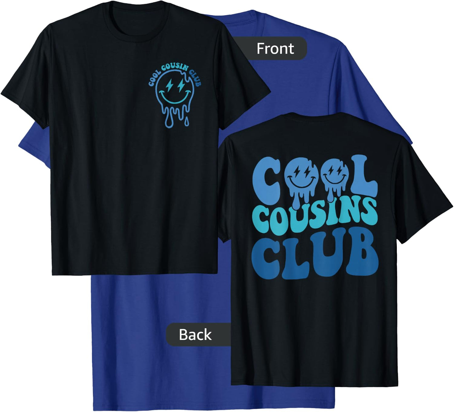 Cool Cousin Club Matching Family Cousin Crew Squad 2 Sided T-Shirt - T-Shirt | Royal