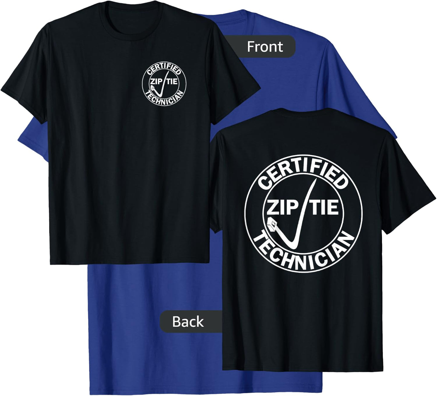 Men's Drifter - Certified zip tie technician XL Navy T-Shirt - T-Shirt | Royal