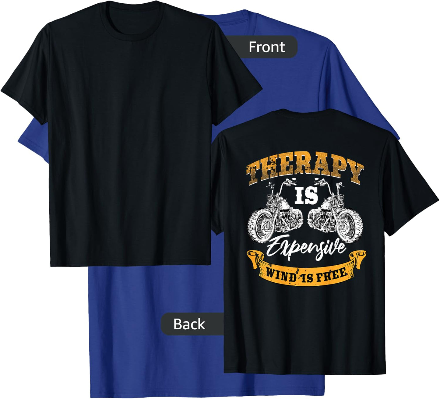 Biker Gear Motorcycle Gifts Image On Back Of Shirt T-Shirt - T-Shirt | Royal