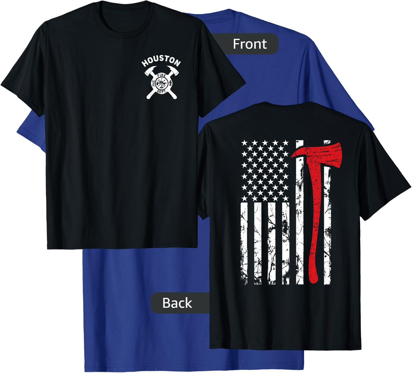 City Of Houston Fire Department Texas Firefighter T-Shirt - T-Shirt | Royal