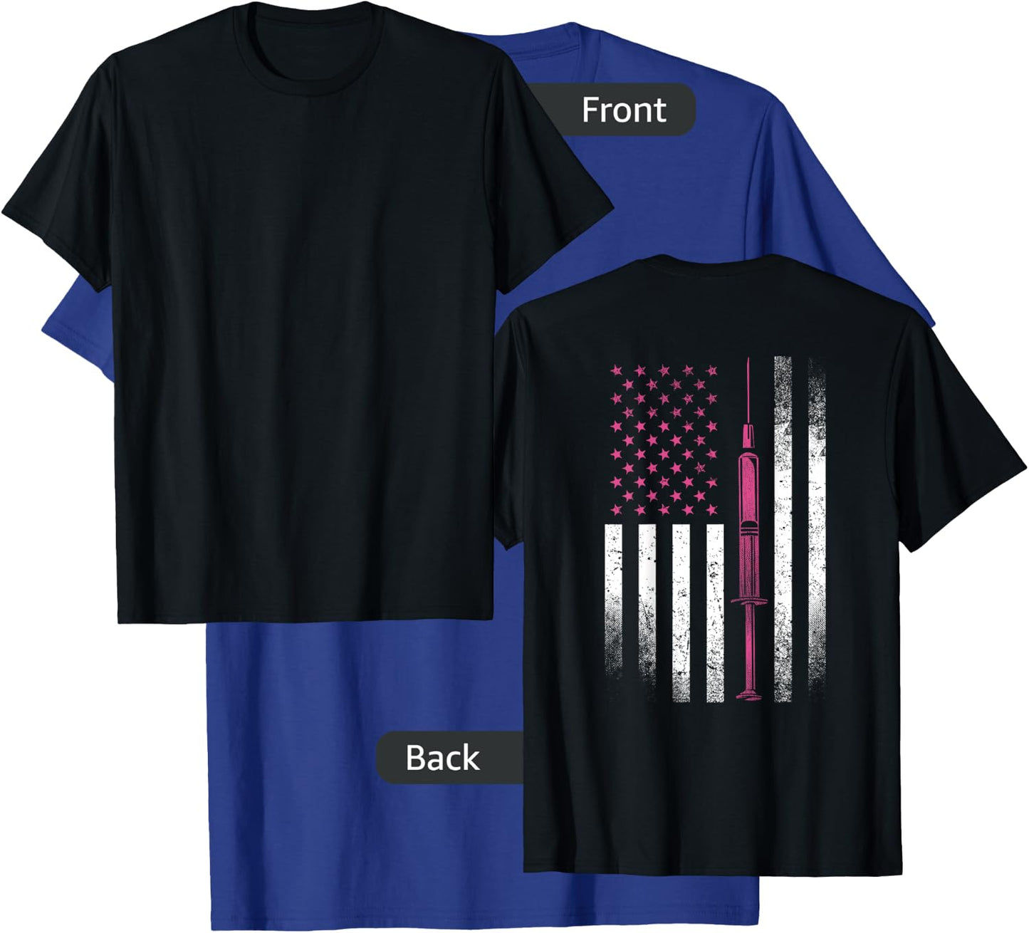 Nurse Shirt RN LPN American Flag Syringe Doctor Medical USA T-Shirt - T-Shirt | Royal